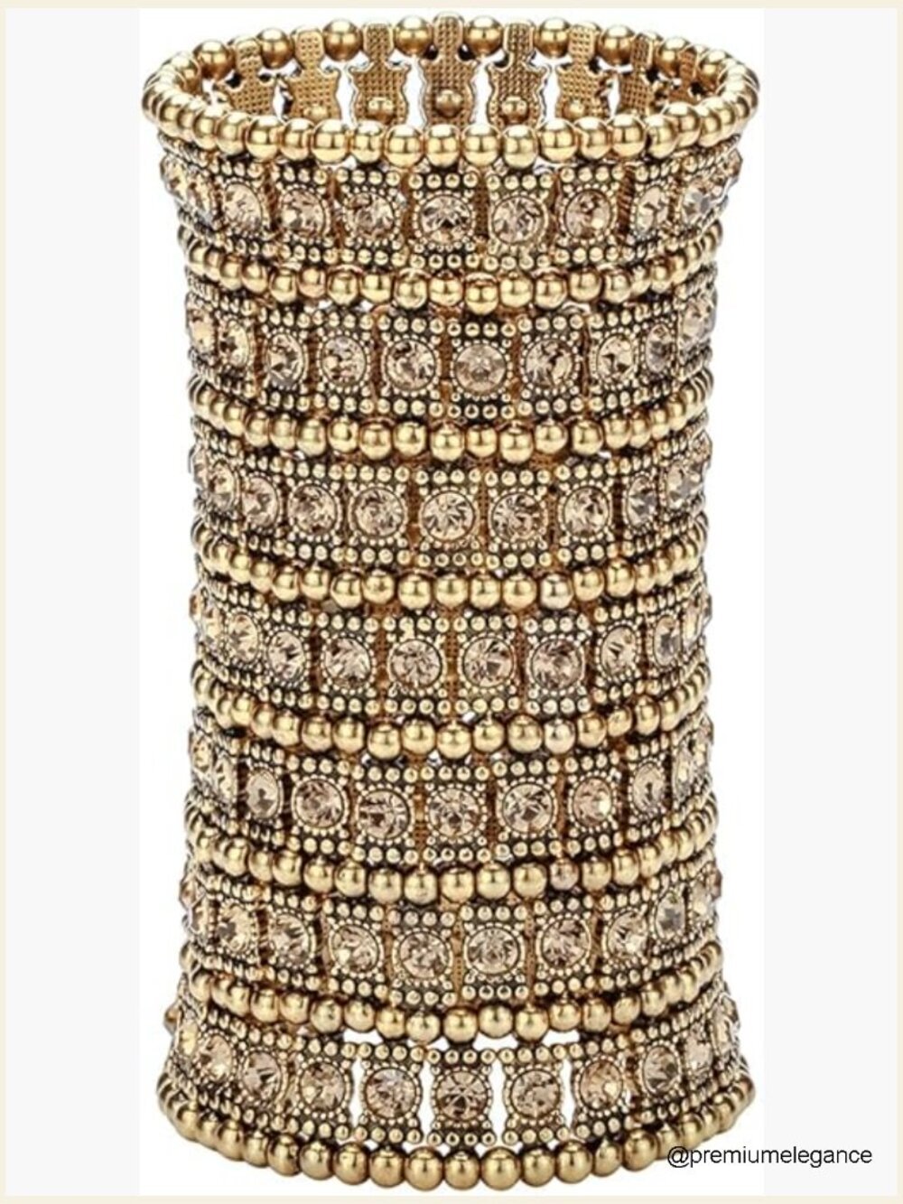 Stretch Cuff Bracelet with Sparkling Crystals, 7 Row, Lead & Nickel Free, Gift